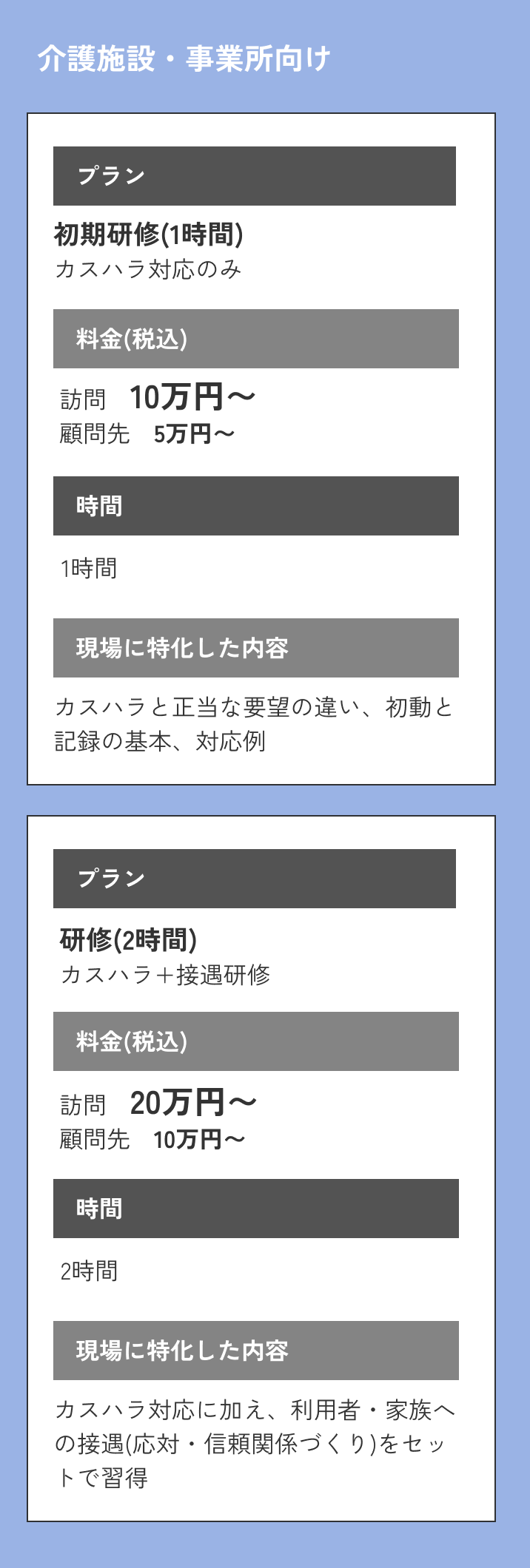 料金表
