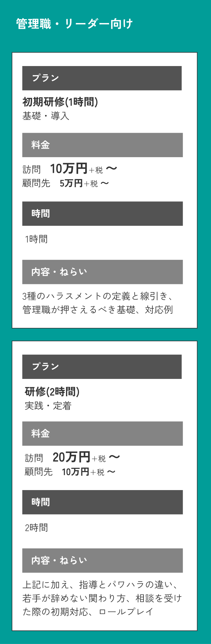 料金表
